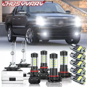 LED/HID For 2007-14 Cadillac Escalade Headlight Fog Driving DRL Light Bulbs Kit - Picture 1 of 17