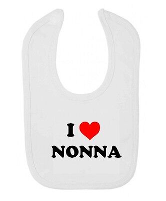 Baby Bib I Love Nonna Children Clothing Infant Italian Grandma Funny Gift Rome • 11.95$