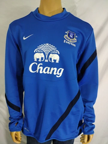 EVERTON LS Sweater / Shirt NIKE DRI FIT EPL Soccer Football Blue Men XL Athletic Cover