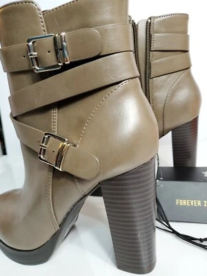 Forever 21 женщина ботильоны темно серо-серый шалфей коричневый 5,5 М новый с ярлыком! - Изображение 1 из 4