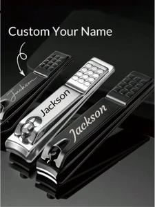 Personalisierter Nagelknipser individuelle Gravur Name Nagelstudio Edelstahl Schneider - Bild 1 von 15