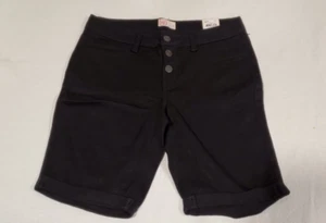 SO Girls Bermuda Shorts Black Adjustable Waist Snap Front size 16 NEW - Picture 1 of 8