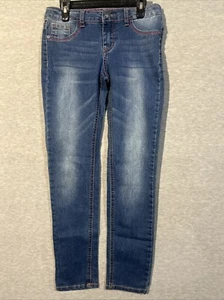 Lee Girl’s Jeans Size 12 Skinny Embroidered Unicorn & Rainbow Gems Soft Stretch - Picture 1 of 10