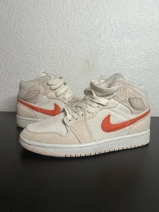 Nike Air Jordan 1 Womens Size 6.5 Mid Corduroy Sail Athletic Shoes DA8009-108 - Picture 1 of 8