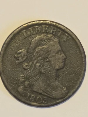 1803 Large Cent, Draped Bust, Small Date/Fraction, F Fine Condition  - Image 1 of 4