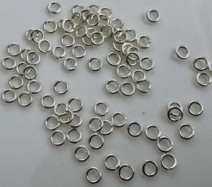 25 pcs- 3mm 22 Gauge Open Jump Rings Sterling Silver .925 (P2056) - Picture 1 of 5