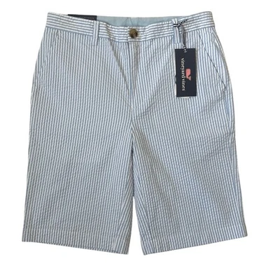 Vineyard Vines Steaker Shorts Boys 16 Ocean Breeze Striped Seersucker Casual NWT - Image 1 of 4