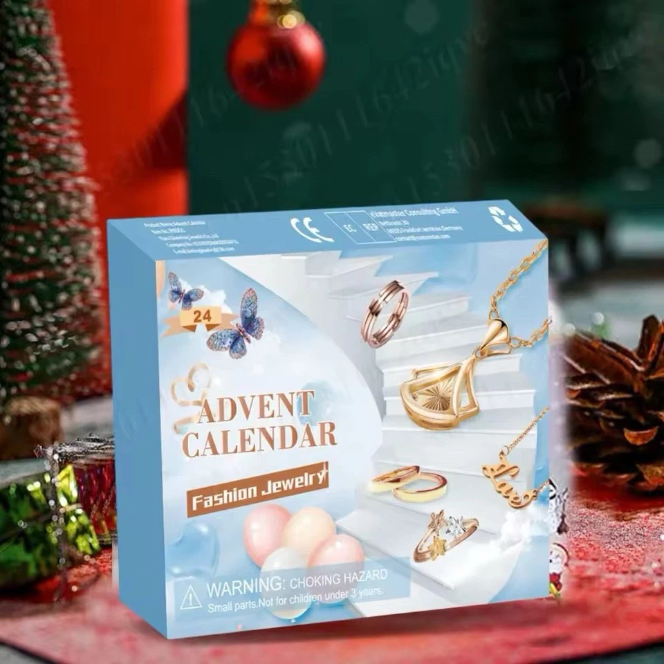 Calendario Dell’avvento Gioielli - Collana ,anelli,orecchini Regalo Donna Natale - Immagine 1 di 4