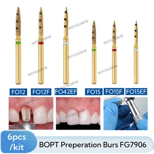 Frese per preparazione dentale BOPT diamantate verticali FG7906 tecnica orientata 6 pz/kit - Foto 1 di 15