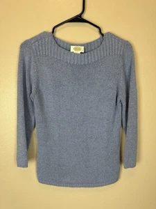 Talbots Medium U-Bootneck Pullover hellblau Langarm Pulli gerippter Ausschnitt - Bild 1 von 13