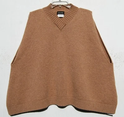 Новый Eskandar CAMEL тяжелый ручной работы кашемир трапециевидный v-образным вырезом свитер жилет - Изображение 1 из 2