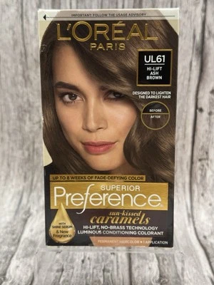 Color de cabello permanente L'Oreal Superior Preference UL61 Hi-Lift marrón ceniza paquete de 1 Foto 1 de 4