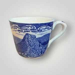 Jonroth Staffordshire Blue Transferware Great  Smokie Mountains Laurel Falls Cup - Picture 1 of 10