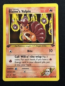 Tarjeta Pokémon Blaine's Vulpix 1ª Edición Desafío Gimnasio 066/132 LP-NM - Imagen 1 de 2