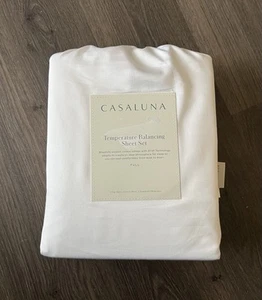 Casaluna Temperature Balancing Sheet Set White Cotton 300 Ct Full - Picture 1 of 4