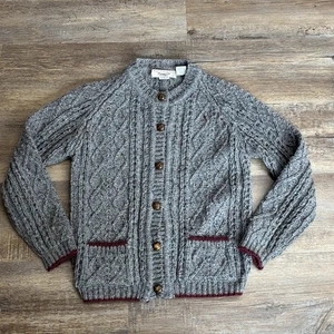 Vtg 70's Irish Hand Loomed Wool Cardigan Grandmacore Paul Costelloe Academia - Picture 1 of 14
