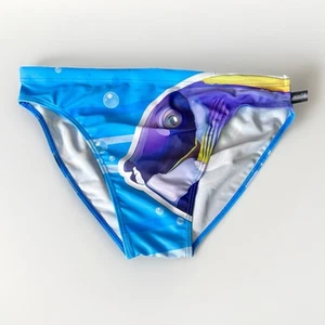 Aussiebum Men’s Swimwear Briefs Size Medium Multicolour Blue Fish - Picture 1 of 3