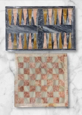 VTG Marble Backgammon & Checkers/Chess Game Boards~Solid Marble Boards Only~RARE - Image 1 of 4