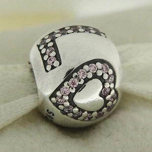 Authentic Pandora 791196PCZ Surrounded By Love Pink CZ W/ Heart Bead Charm - Picture 1 of 1