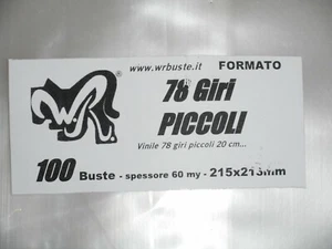 100 WR TÜTEN "VINYL 78 KLEINE UMDREHUNGEN" 215x213 mm x 78 kleine Umdrehungen 20 cm. - Bild 1 von 1