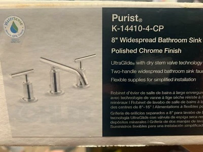 Grifo de lavabo de baño Kohler K-14410-4-CP purista amplio Foto 1 de 2