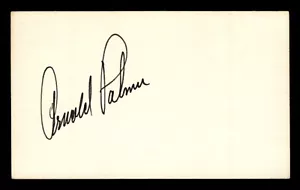 ARNOLD PALMER SIGNED INDEX CARD - LEGENDARY PROFESSIONAL GOLFER - JSA COA - Picture 1 of 3