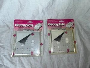 VTG NOS NEW Lot 2 Decorplate Clear Plastic Plate cover Double toggle wall Switch - Picture 1 of 2