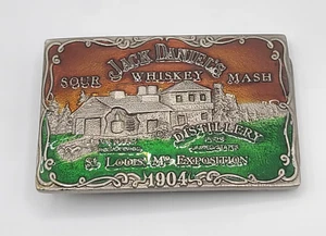 Vintage Jack Daniel’s Gürtelschnalle 1904 St Louis Expo Whiskey Distillery Emaille - Bild 1 von 10