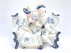Norleans Japan Victorian Colonial Couple on Sofa Figurine - Picture 1 of 5