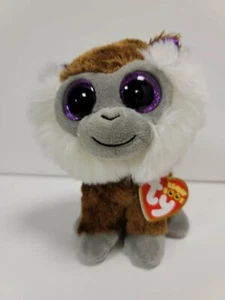 Enormes ojos púrpuras Ty Beanie Boos Tamoo El Mono 6" 15 cm MWMT - Imagen 1 de 3