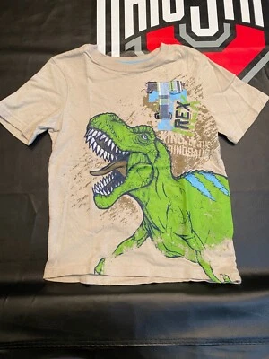 Boys Jumping Beans Dinosaur Rex Shirt Size Small 4 Tan - Image 1 of 3
