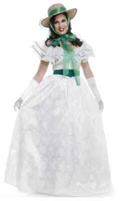 Disfraz Southern Belle Guerra Civil Blanco Escarlata Elegante Halloween Adulto Foto 1 de 2