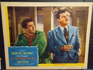 Lobby Card 1947 THE MACOMBER AFFAIR Gregory Peck Robert Preston nice of both