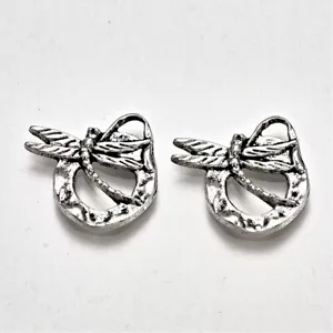 3 ciondoli libellula argento antico 18 x 17 mm venditore USA 1355 - Foto 1 di 3