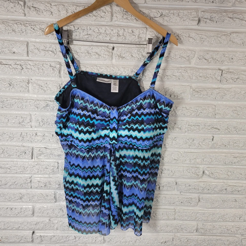 Sujetador de natación Croft Barrow para mujer 26W Plus azul ajustable de gasa transparente Foto 1 de 4