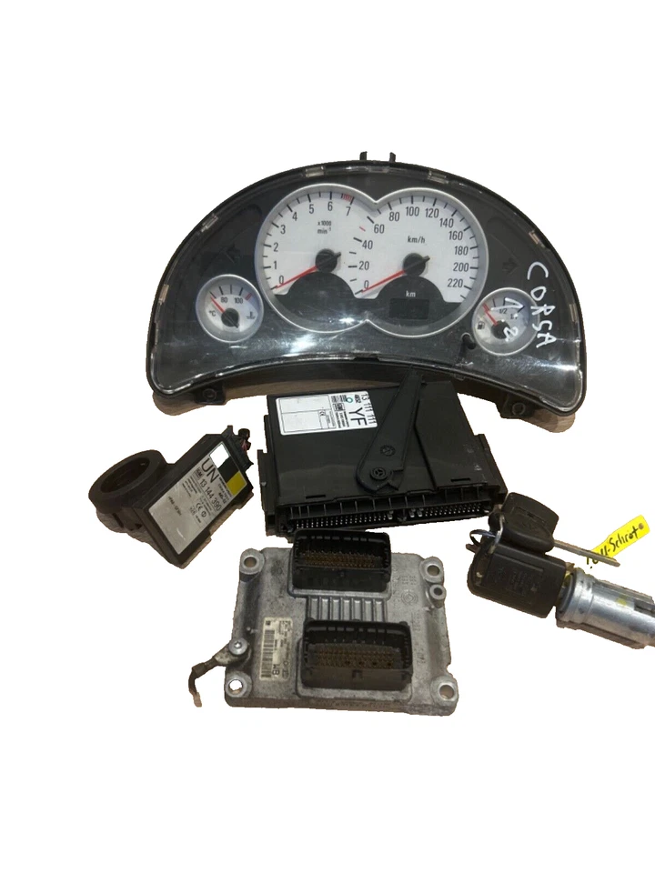 Steuergerät Motor Tachometer Zündschloss OPEL Corsa C 0261208393 1.2 - Bild 1 von 4