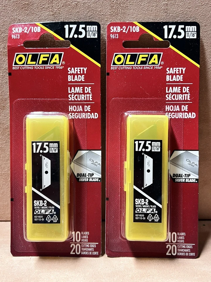 OLFA SKB-2-10B 9613 Trapezoid Safety Cutter Blades  - 2 Packs = 20 Total - Image 1 of 2