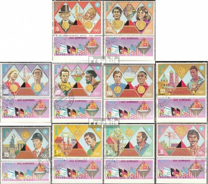 Haiti 1205-1214 with zierfeld fine used / cancelled 1972 Gold Medalists Munich - Image 1 of 1