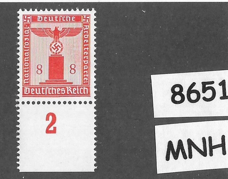 Как новая без наклеек и следов марка S17 / PF08 / Вторая мировая война Германия / 1942 официальный представитель партии Третьего рейха No8651 - Изображение 1 из 1
