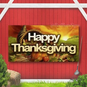 HAPPY THANKSGIVING CLEARANCE BANNER Advertising Vinyl Sign - Picture 1 of 1