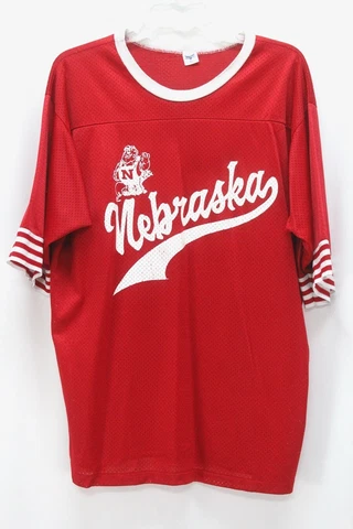 vintage 80s NEBRASKA HUSKERS football shirt jersey mesh HERBIE cornhuskers L XL Cover