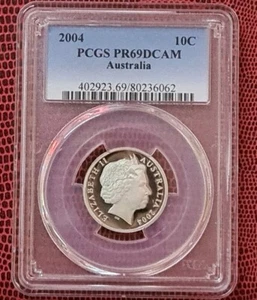 2004 AUSTRALIA Ten Cent 10c Lyrebird PCGS PR69DCAM - Picture 1 of 5