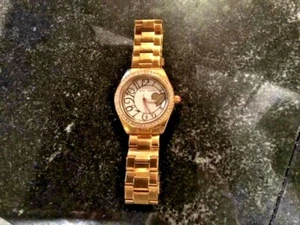 Betsey Johnson Watch Crystal Bevel and Gold Heart. Just Cleaned/New Battery. RTW - Picture 1 of 4