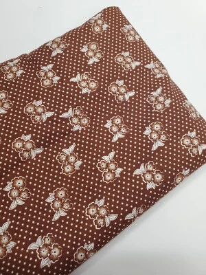 The Bunny Hill Fabric Moda Floral Brown OOP Sew Quilt Craft New FAT QUARTER  - Image 1 of 2