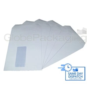 100 x C4/A4 WHITE WINDOW SELF SEAL ENVELOPES 90gsm SS - Picture 1 of 7