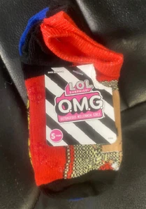 LOL Surprise O.M.G.No Show Socks 5-Pairs Kids Shoe Size 7.5-3.5 NWT - Picture 1 of 5
