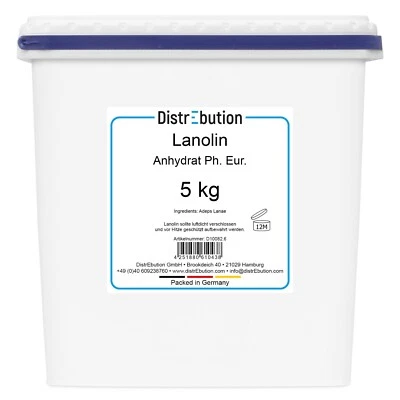 Lanolin Anhydrat 5kg natürliche Hautpflege geruchsarm pestizidfrei Wollwachs - Bild 1 von 4