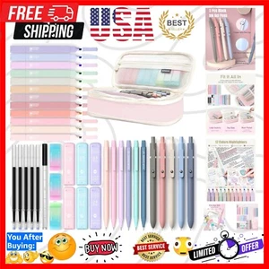 Charming 39 PCS Pastel School Supplies Set with Pink Pencil Pouch - Perfect Gift - Picture 1 of 9