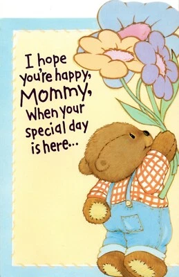 Tarjeta de felicitación feliz día de la madre mamá y oso pardo cachorro de American Greetings  Foto 1 de 3