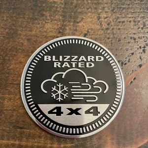 Blizzard Rated 4X4 Fender Badge for JEEP WRANGLER YJ JL JK TJ CJ JT emblem USA - Picture 1 of 4